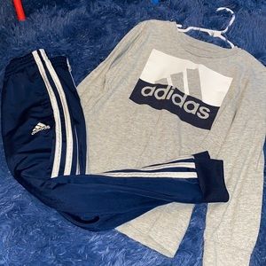 Boys adidas long sleeve and joggers bundle
